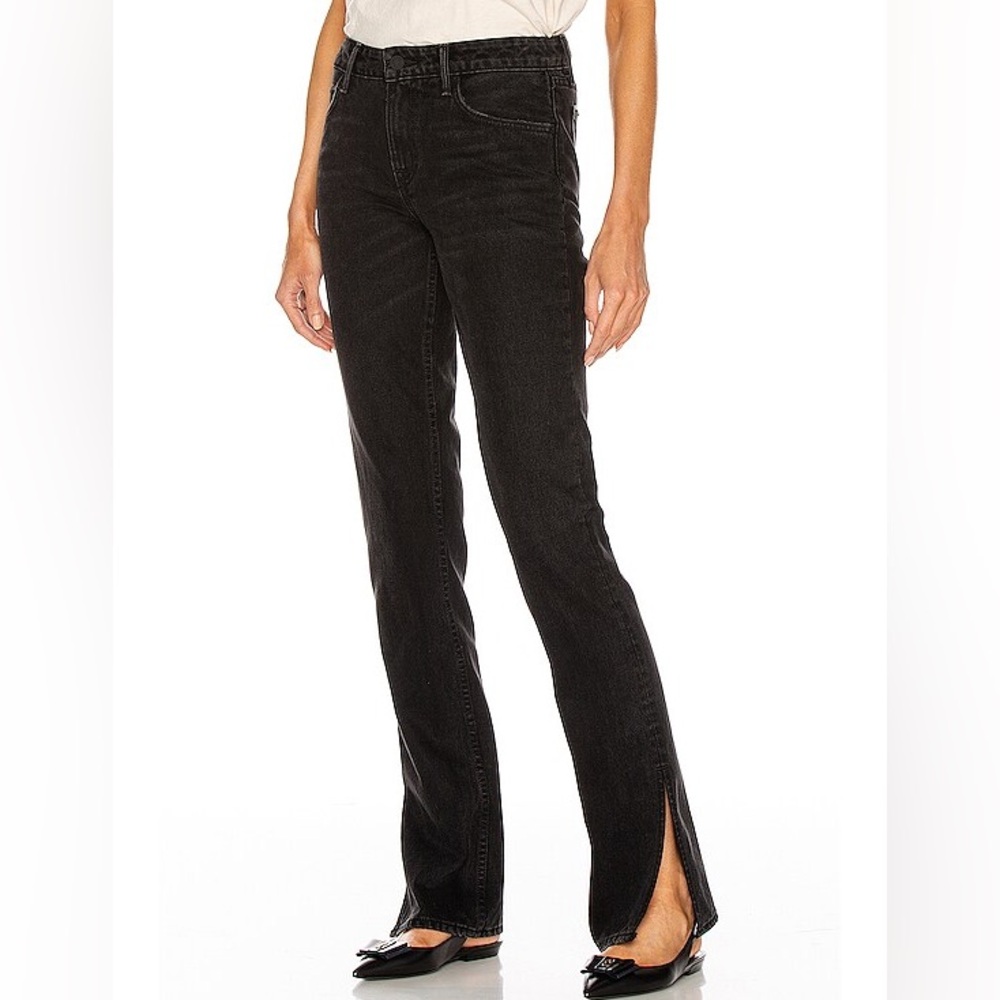 GRLFRND The Hailey Low Rise Slim Boot Jean with Slit in Sunset Strip